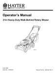 Hayter Mowers 21in User's Manual