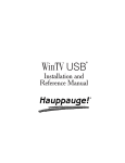 Hauppauge WinTV-USB FM User's Manual