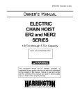 Harrington Hoists ER2 User's Manual