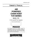 Harrington Hoists Chainsaw Sharpener TCR User's Manual