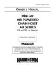 Harrington Hoists AH250 User's Manual