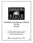 Harman Stove Company SF-150 SF-250 User's Manual