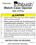 Harbor Freight Tools Watch Case Opener Product manual
