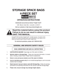 Harbor Freight Tools Vacuum Storage Bags, Set of Three Product manual