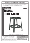Harbor Freight Tools Universal Tool Stand Product manual