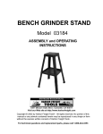 Harbor Freight Tools Universal Bench Grinder Stand Product manual