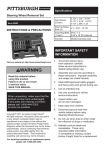 Harbor Freight Tools Steering Wheel Remover Set Product manual