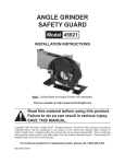 Harbor Freight Tools Safety Guard for Angle Grinders Product manual