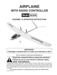 Harbor Freight Tools Rechargeable Radio Control Airplane Product manual