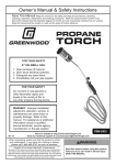 Harbor Freight Tools Propane Torch Product manual