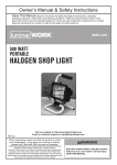 Harbor Freight Tools Portable Halogen Shop Light Product manual