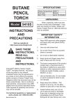 Harbor Freight Tools Pencil Torch Product manual