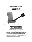 Harbor Freight Tools Multi_Load Can Crusher Product manual