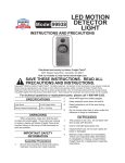 Harbor Freight Tools Motion Activated LED Security Light Product manual