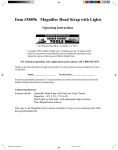 Harbor Freight Tools Magnifier Head Strap With Lights Product manual