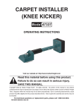 Harbor Freight Tools Knee Kicker Carpet Installer with Telescoping Handle Product manual