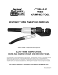 Harbor Freight Tools Hydraulic Wire Crimping Tool Product manual