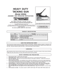 Harbor Freight Tools Heavy Duty Tacking Gun Product manual