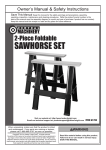 Harbor Freight Tools Foldable Saw Horse Set 2 Pc Product manual