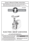 Harbor Freight Tools Electric Meat Grinder Product manual