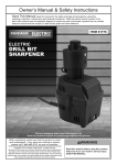 Harbor Freight Tools Electric Drill Bit Sharpener Product manual