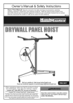 Harbor Freight Tools Drywall Panel Hoist Product manual