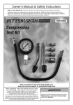 Harbor Freight Tools Compression Test Kit 8 Pc Product manual