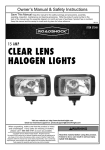 Harbor Freight Tools Clear Lens Halogen Lights Product manual