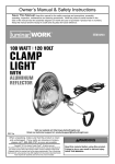 Harbor Freight Tools Clamp Light With Aluminum Reflector Product manual