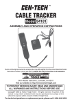 Harbor Freight Tools Cable Tracker Product manual