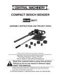 Harbor Freight Tools Bench Bar and Rod Bender Product manual