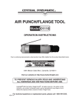 Harbor Freight Tools Air Punch/Flange Tool Product manual