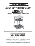 Harbor Freight Tools Adjustable Height Heavy Duty Workstation Product manual