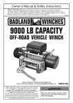 Harbor Freight Tools 9000 lb. Off_Road Vehicle Electric Winch with Automatic Load_Holding Brake Product manual