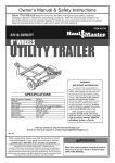 Harbor Freight Tools 870 lb. Capacity 40 in. x 49 in. Utility Trailer Product manual
