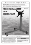 Harbor Freight Tools 750 lb. Capacity Engine Stand Product manual