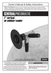 Harbor Freight Tools 7 in. Vertical Air Polisher/Sander Product manual