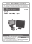 Harbor Freight Tools 60 LED Solar Security Light Product manual