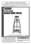 Harbor Freight Tools 6 ton A_Frame Bench Shop Press Product manual