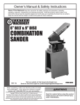 Harbor Freight Tools 6 in. x 9 in. Combination Belt and Disc Sander Product manual