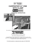 Harbor Freight Tools 6 in. Portable Carpenter's Vise Product manual