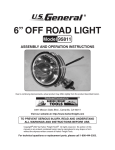 Harbor Freight Tools 6 In Off_Road Light System Product manual