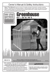 Harbor Freight Tools 6 ft. x 8 ft. Greenhouse Product manual