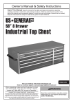 Harbor Freight Tools 56 in. 8 Drawer Glossy Red Roller Cabinet Top Chest Product manual