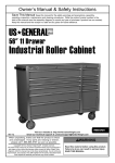 Harbor Freight Tools 56 in., 11 Drawer Glossy Red Industrial Roller Cabinet Product manual