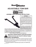 Harbor Freight Tools 5000 lb. Capacity Adjustable Tow Bar Product manual