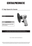 Harbor Freight Tools 5 in. High Speed Air Sander Product manual