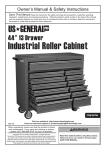 Harbor Freight Tools 44 in. 13 Drawer Glossy Red Industrial Roller Cabinet Product manual