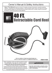 Harbor Freight Tools 40 ft. Retractable Cord Reel with Triple Tap Product manual
