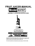 Harbor Freight Tools 3707 User's Manual